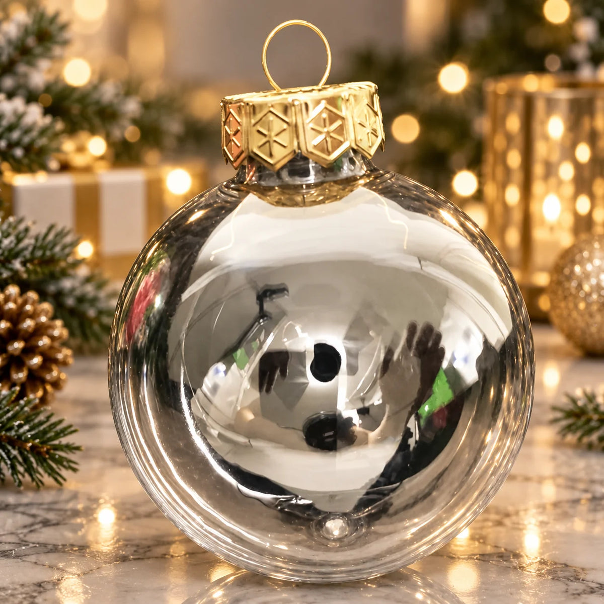 Fillable Ornaments Clear Plastic 2.4 Inch Set of 24