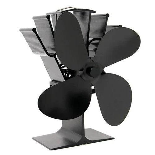 Fireplace Fan Heat-Powered Anodized Aluminum Quiet Operation