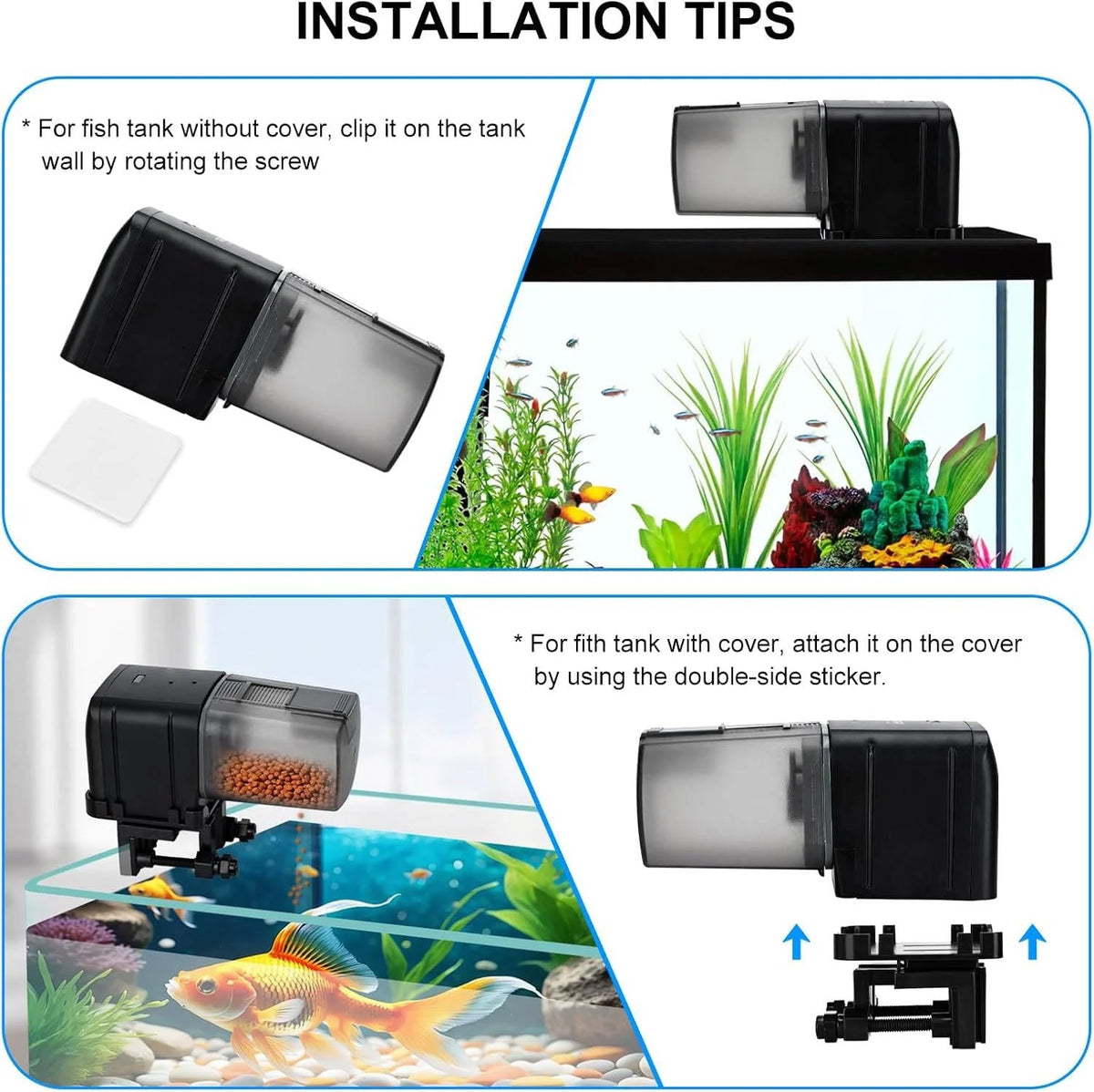 Fish Feeder App & Voice Control Adjustable Portions