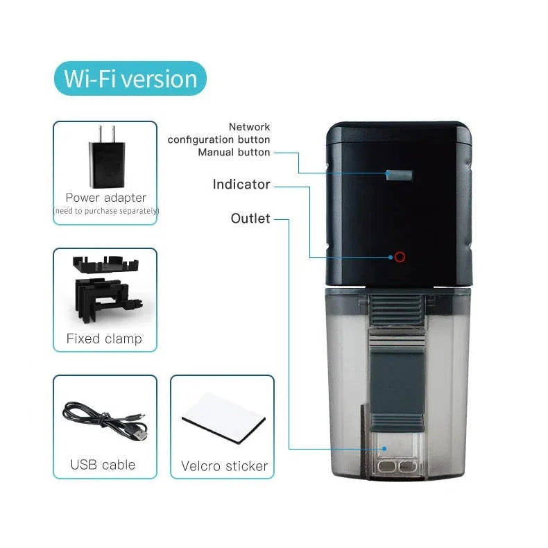 Fish Feeder App & Voice Control Adjustable Portions