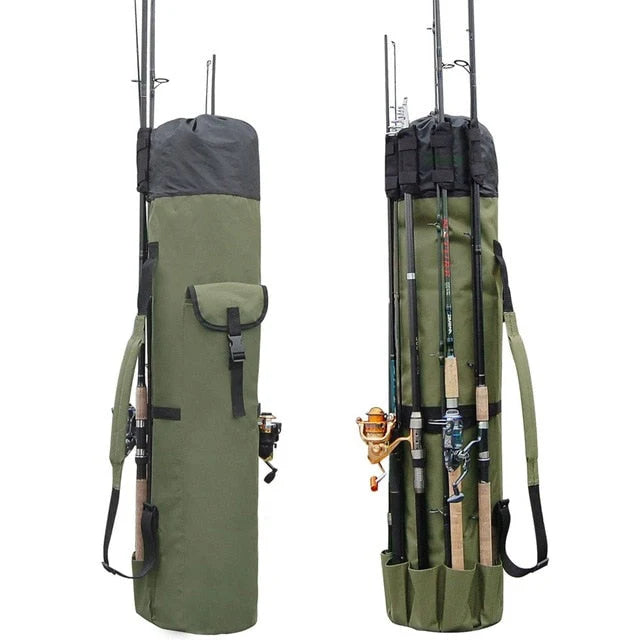 Fishing Rod & Tackle Bag Water-Resistant Oxford Collapsible