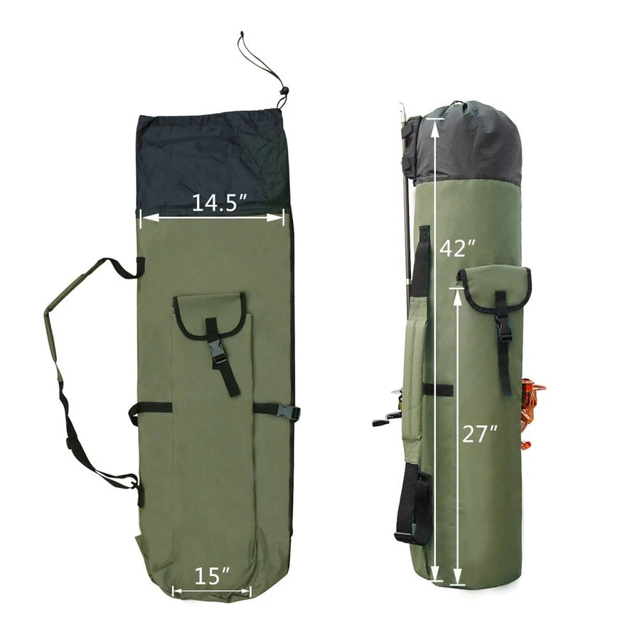 Fishing Rod & Tackle Bag Water-Resistant Oxford Collapsible