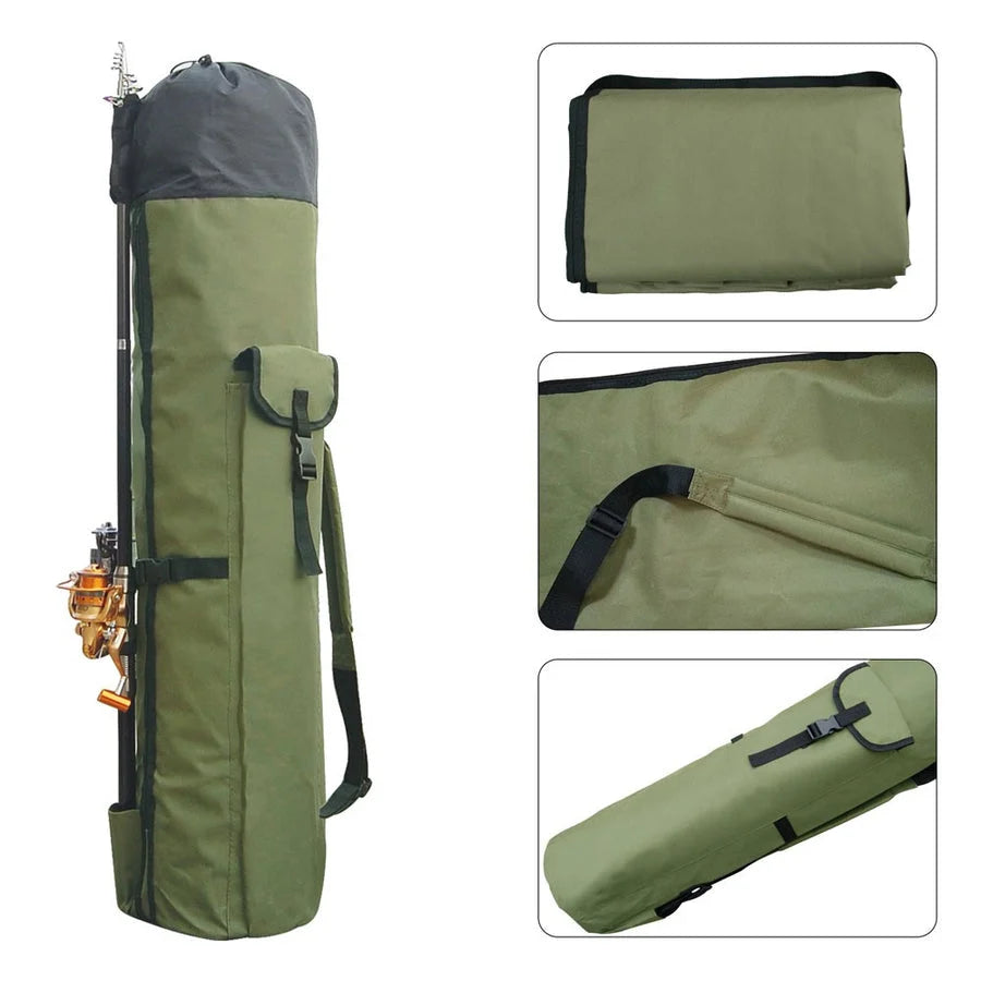 Fishing Rod & Tackle Bag Water-Resistant Oxford Collapsible