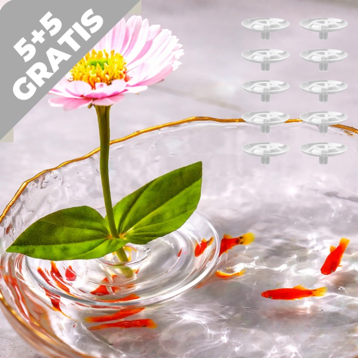 Floating Flower Holder Crystal-Clear Set of 10