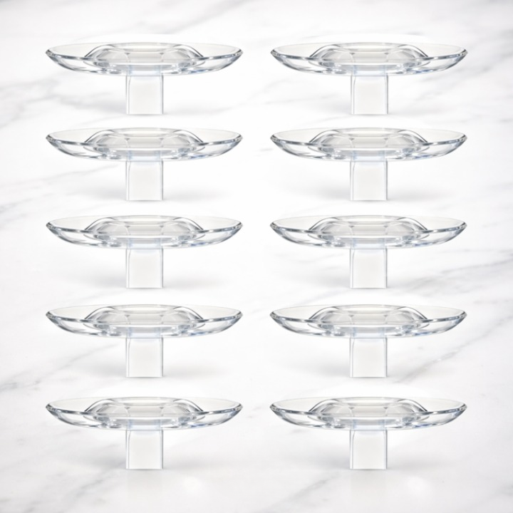 Floating Flower Holder Crystal-Clear Set of 10