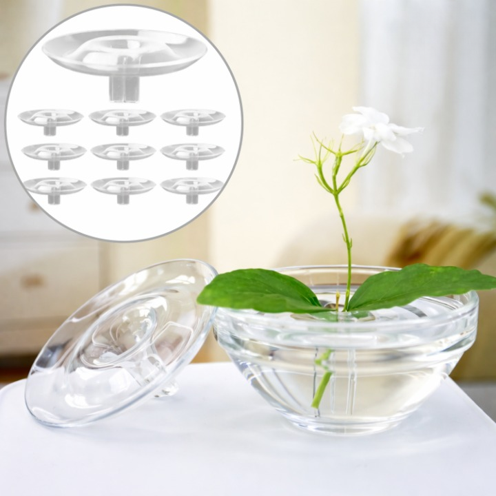 Floating Flower Holder Crystal-Clear Set of 10