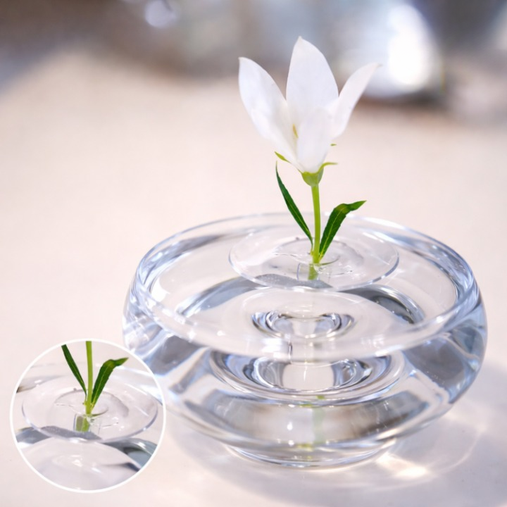 Floating Flower Holder Crystal-Clear Set of 10