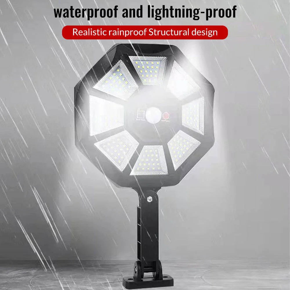 Flood Light Solar Motion Sensor 168-LED Dual Adjustable Heads