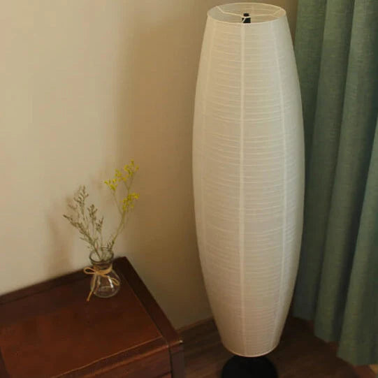 Floor Lamp Paper Shade Black Frame 54 Inch