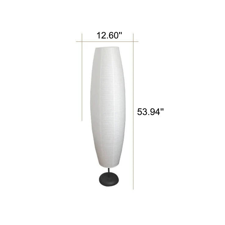 Floor Lamp Paper Shade Slim Column Dual Bulbs