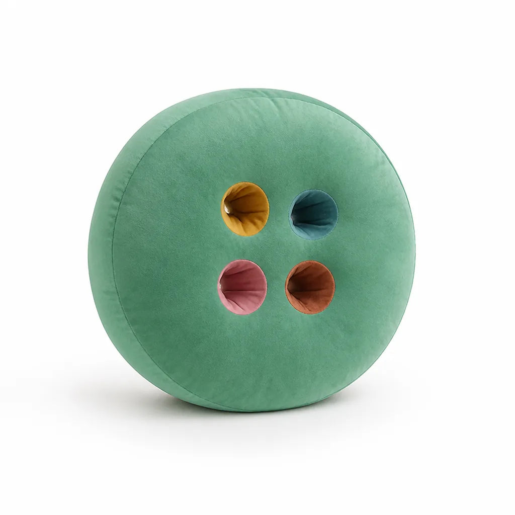 Floor Pouf Velvet Button Design Shape-Stable Foam Core
