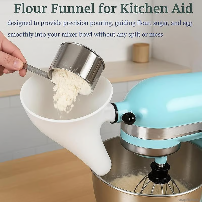 Flour Funnel Attachment Spill-Free Fits 5-L Tilt-Head Mixers