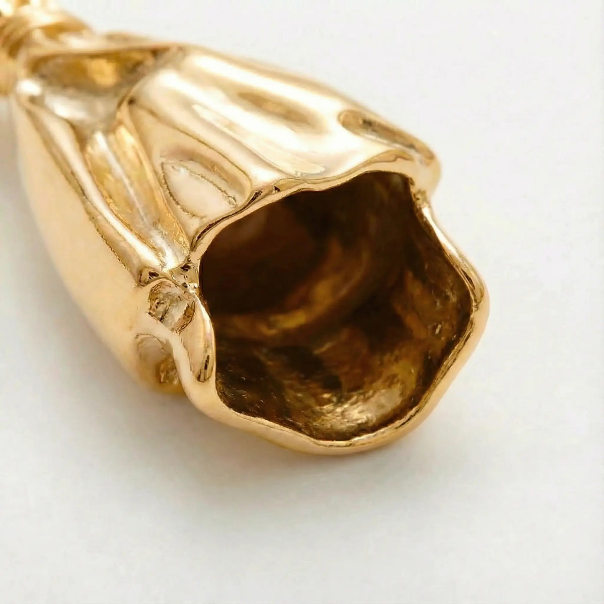 Flower Vase Brooch Polished Metal Holds Real Flowers