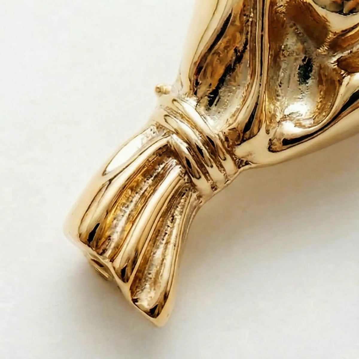 Flower Vase Brooch Polished Metal Holds Real Flowers