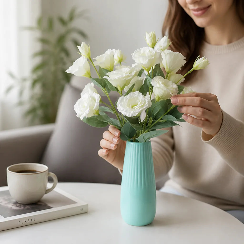Flower Vase Tapered Ceramic 10 Inch