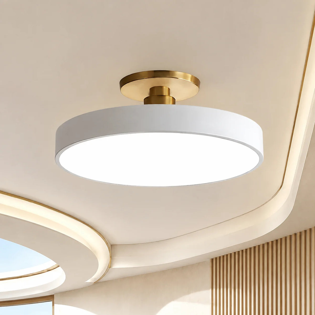 Flush Mount Ceiling Light LED Acrylic Diffuser Low-Profile
