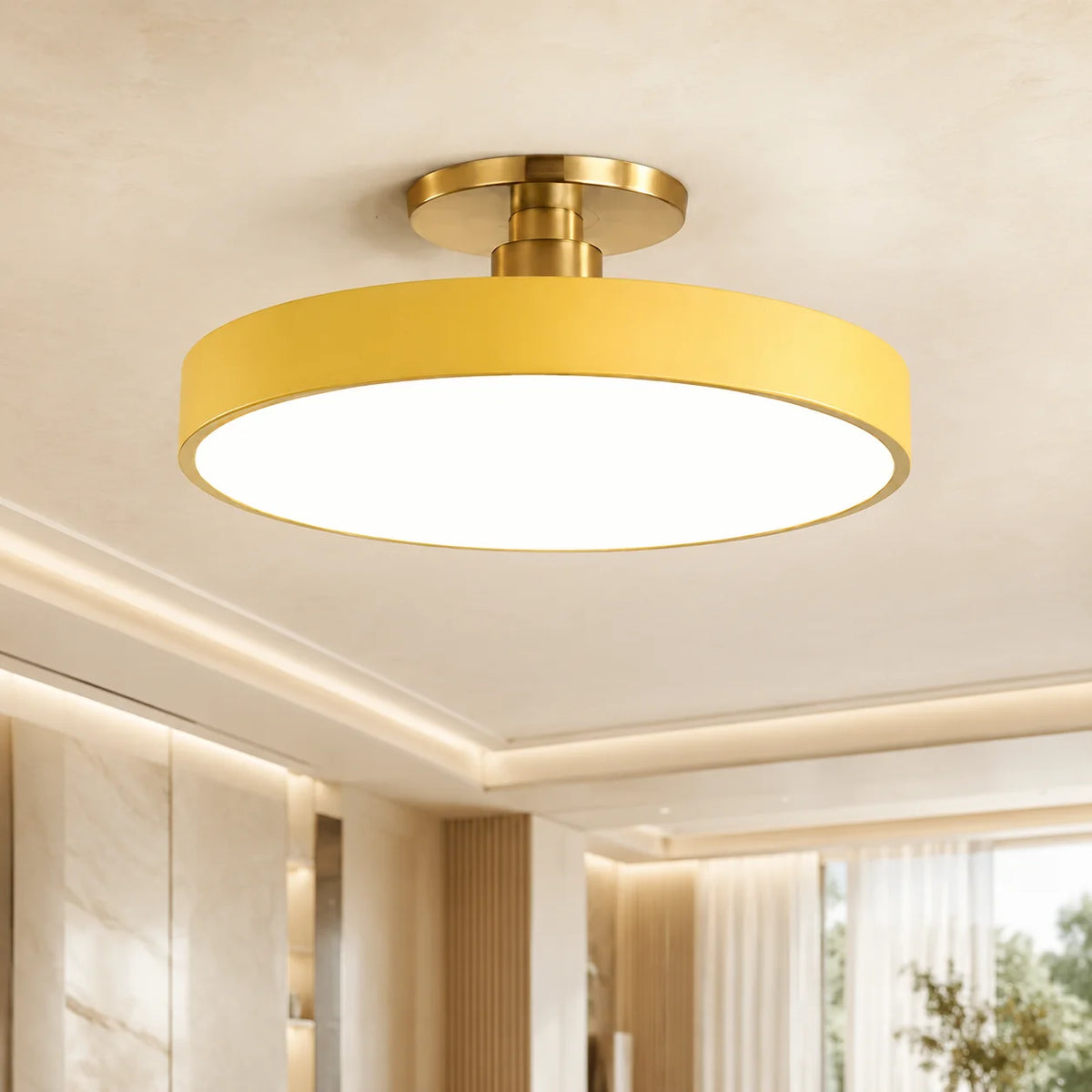 Flush Mount Ceiling Light LED Acrylic Diffuser Low-Profile