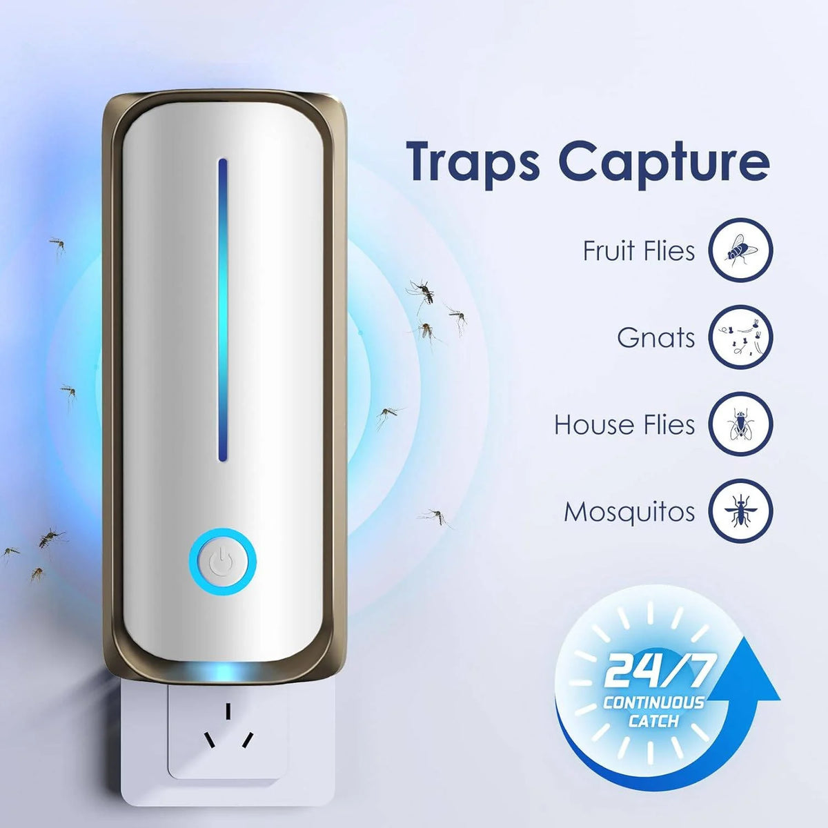 Fly Trap Plug-In Dual UV & Hidden Glue Cards