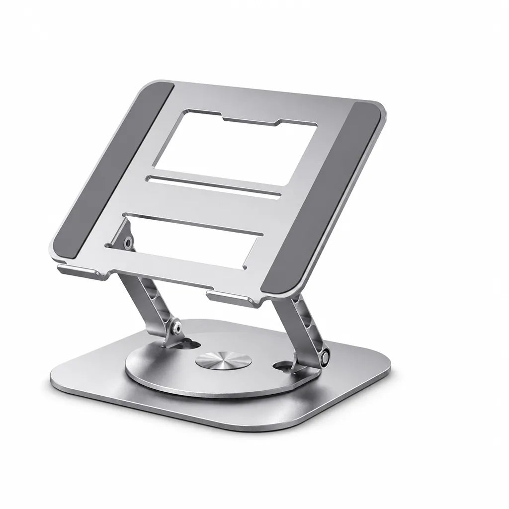 Foldable Adjustable Height Laptop Stand (360° Rotating; Fits Up to 17-Inch Laptops)