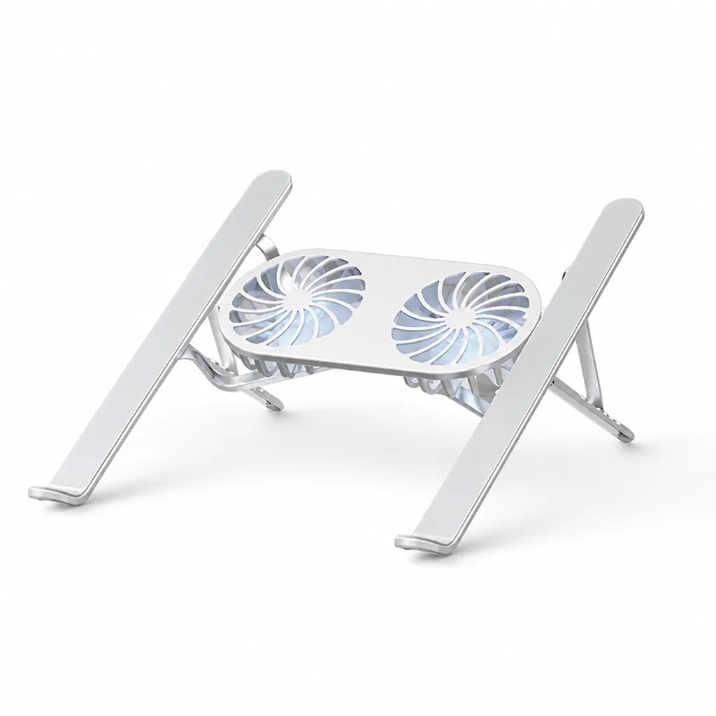 Foldable Dual-Fan Adjustable Laptop Stand (Fits 13–31-In Laptops)