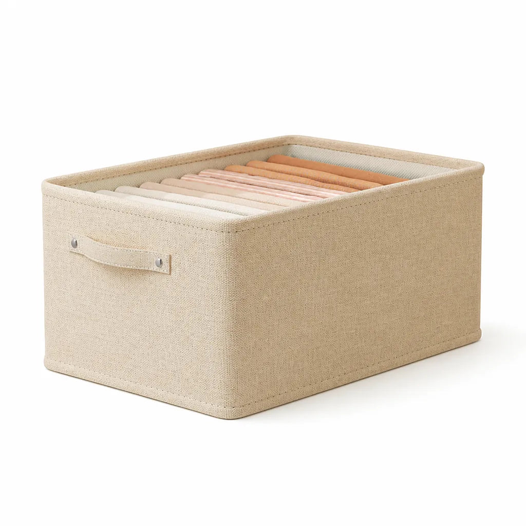 Foldable Stackable Cotton Linen Clothing Storage Box