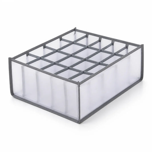 Foldable Washable Clothes Drawer Organizer With Grid Compartments