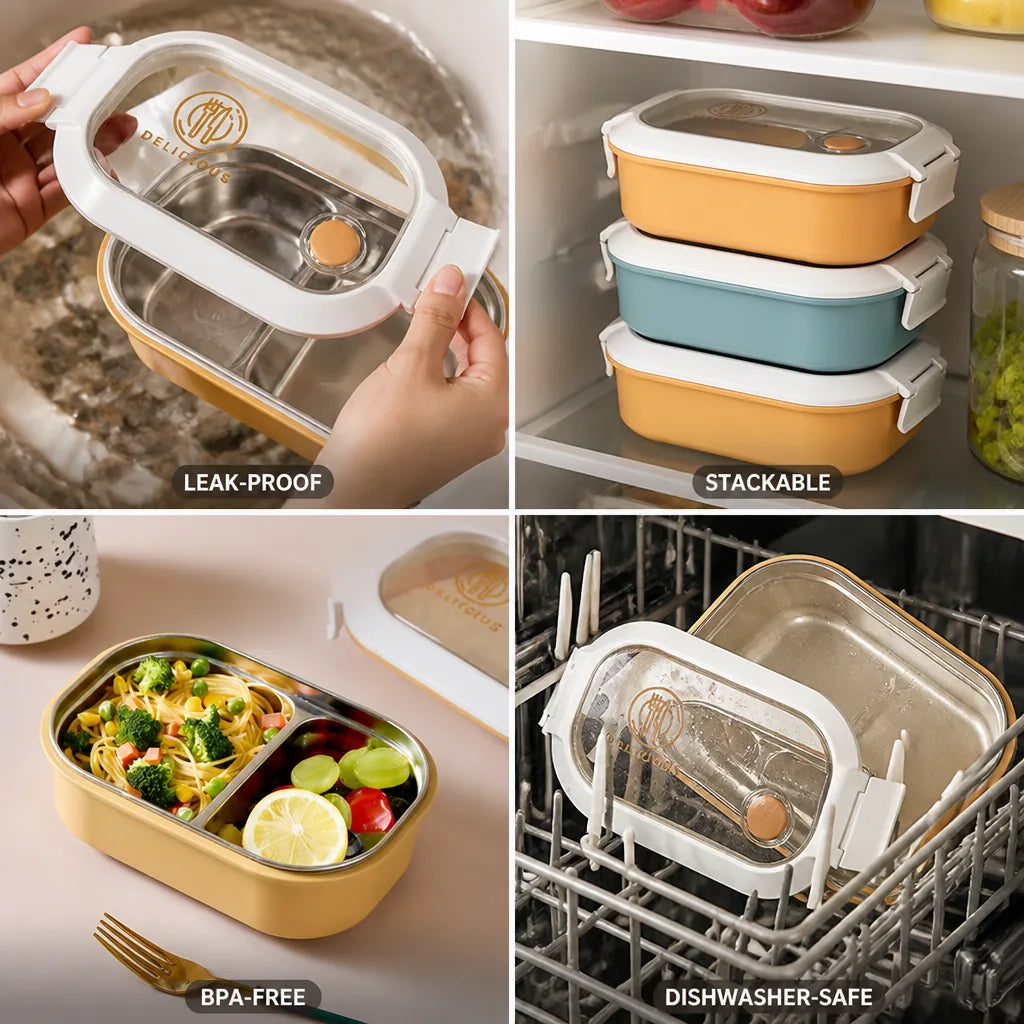Food Storage Container Leak-Proof Stackable BPA-Free & Dishwasher-Safe