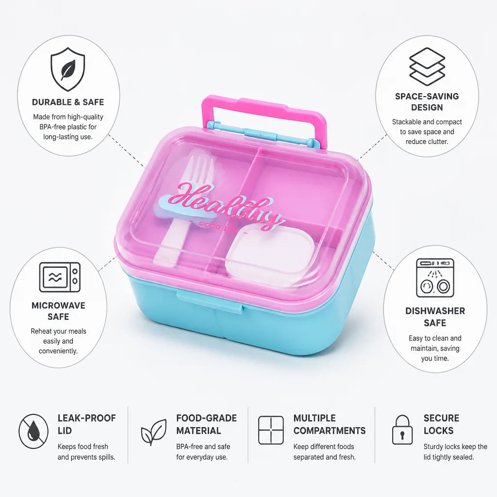 Food Storage Container Leak-Proof & Stackable Microwave Safe