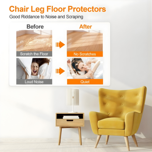 Furniture Leg Protectors Clear Silicone Felt Base