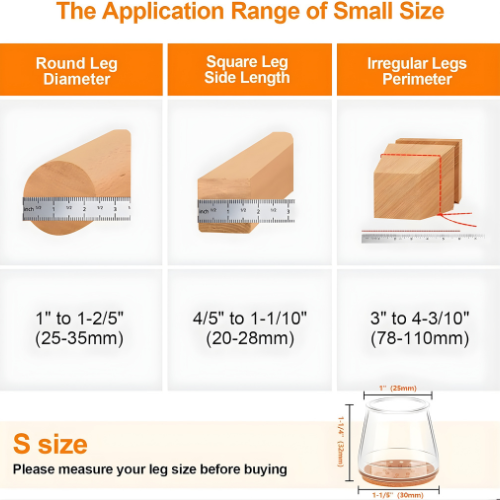 Furniture Leg Protectors Clear Silicone Felt Base