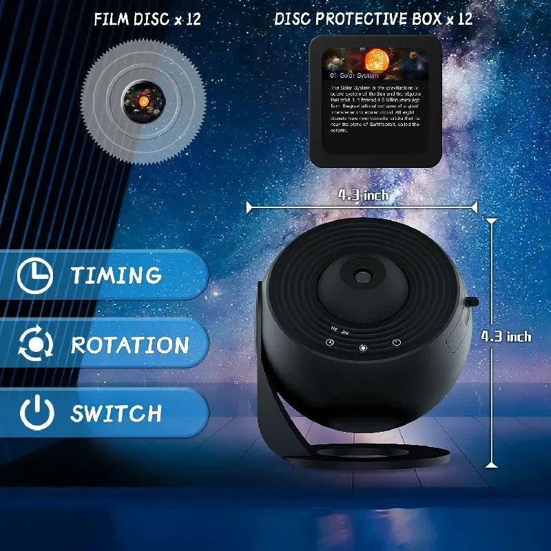 Galaxy Projector Rotating 12 Interchangeable Discs