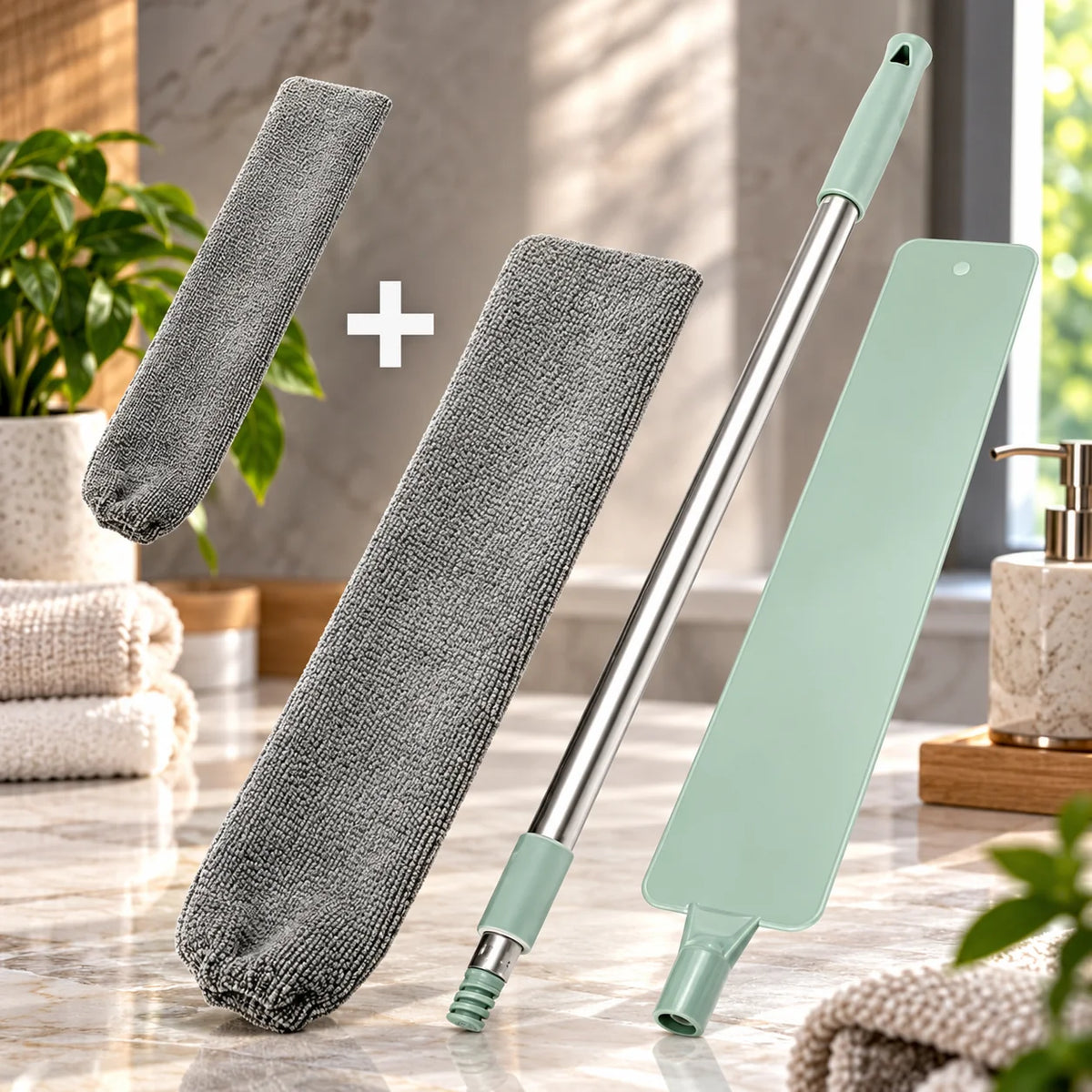 Gap Duster Retractable Pole Bendable Head Washable Microfiber Sleeve