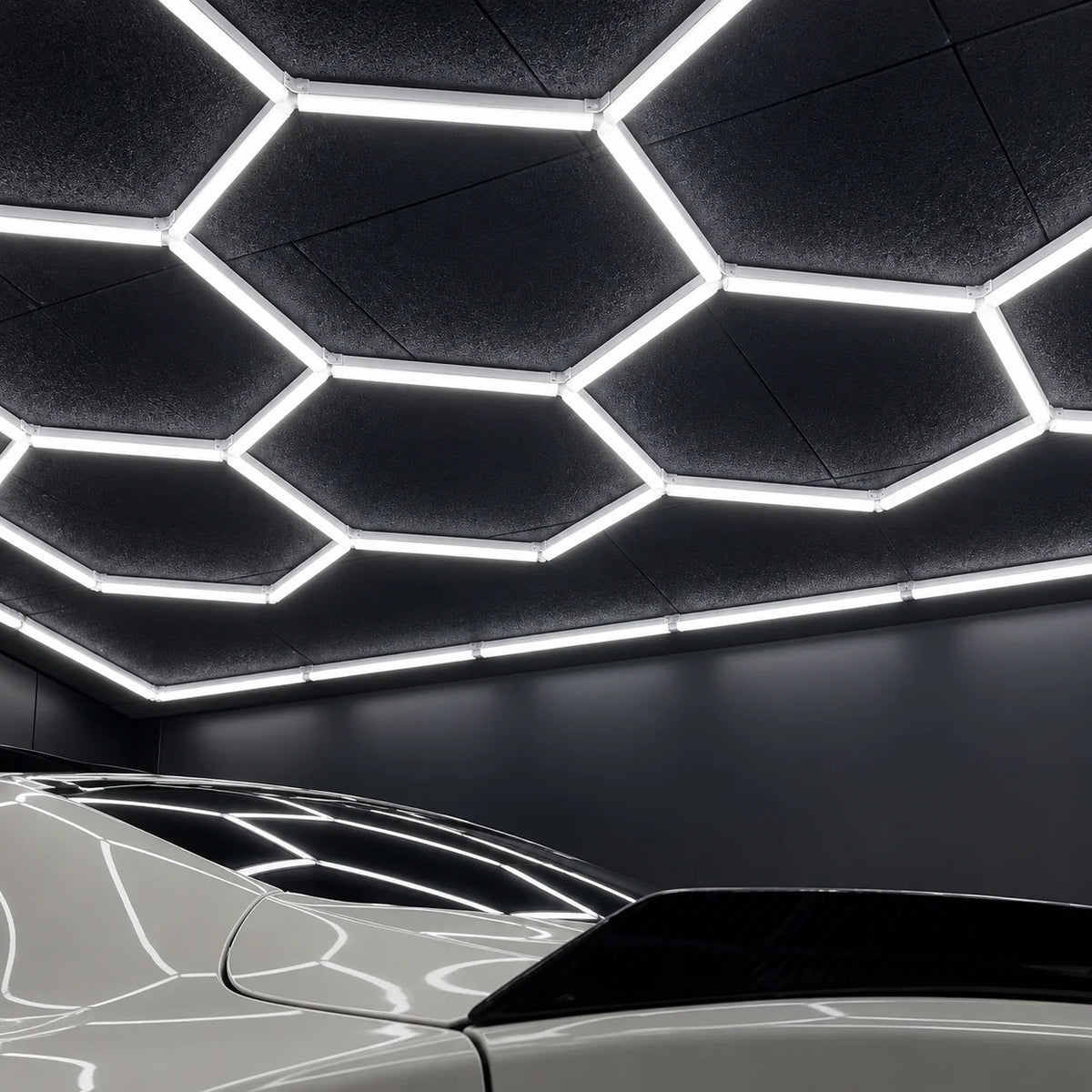 Garage Ceiling Light 14-Panel Modular Hexagon 6000K