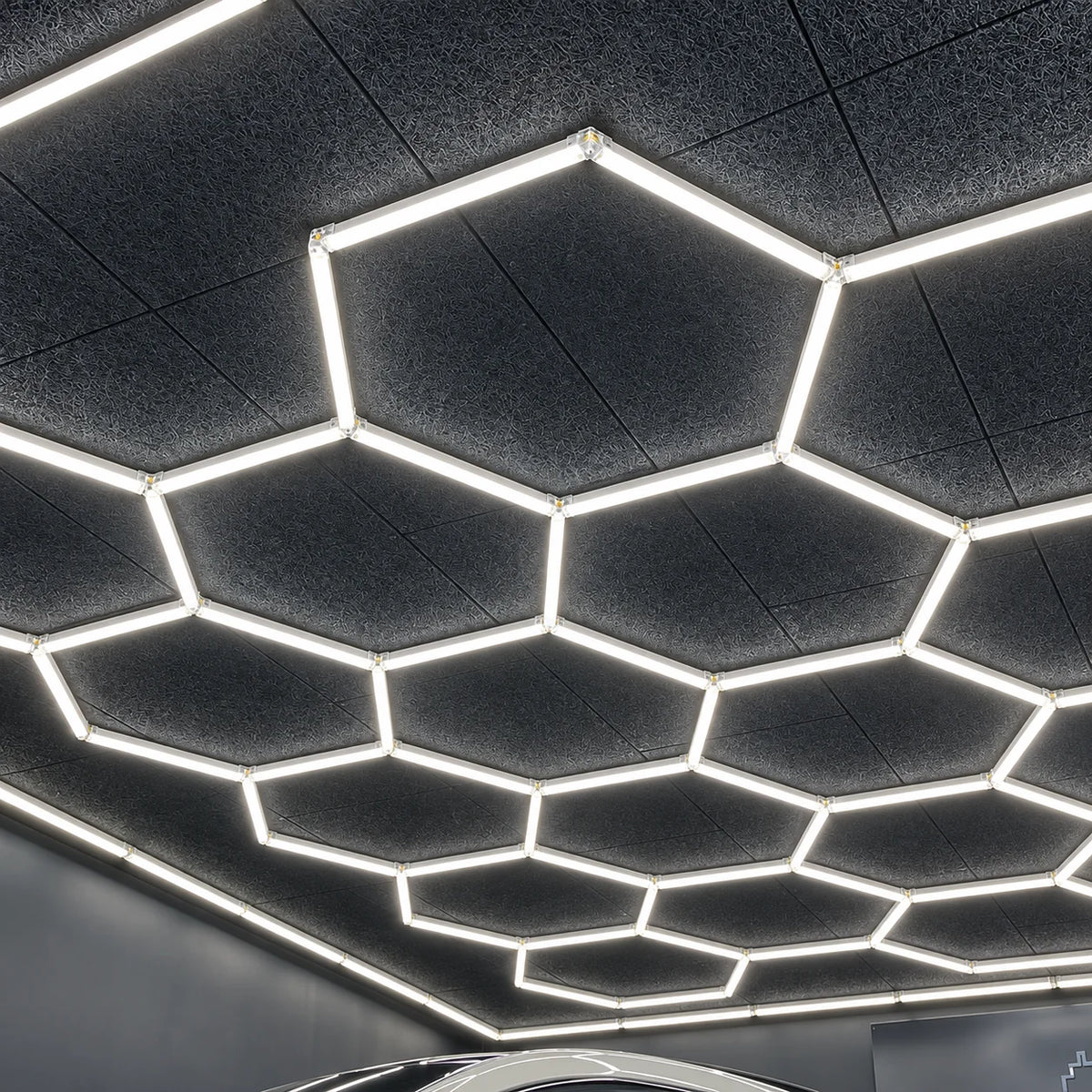 Garage Ceiling Light 14-Panel Modular Hexagon 6000K