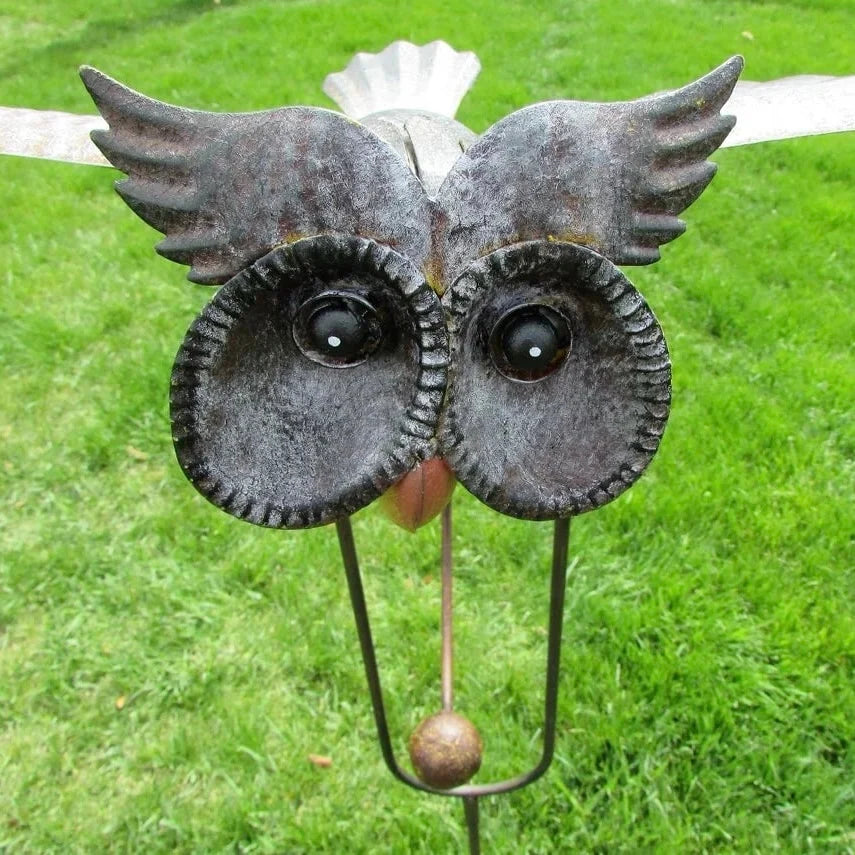 Garden Bird Sculpture Kinetic Wind-Swaying Weather-Resistant Metal