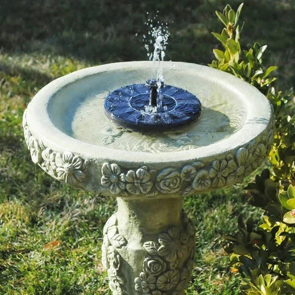 Garden Fountain Pump Solar-Powered Fits Birdbaths & Small Ponds