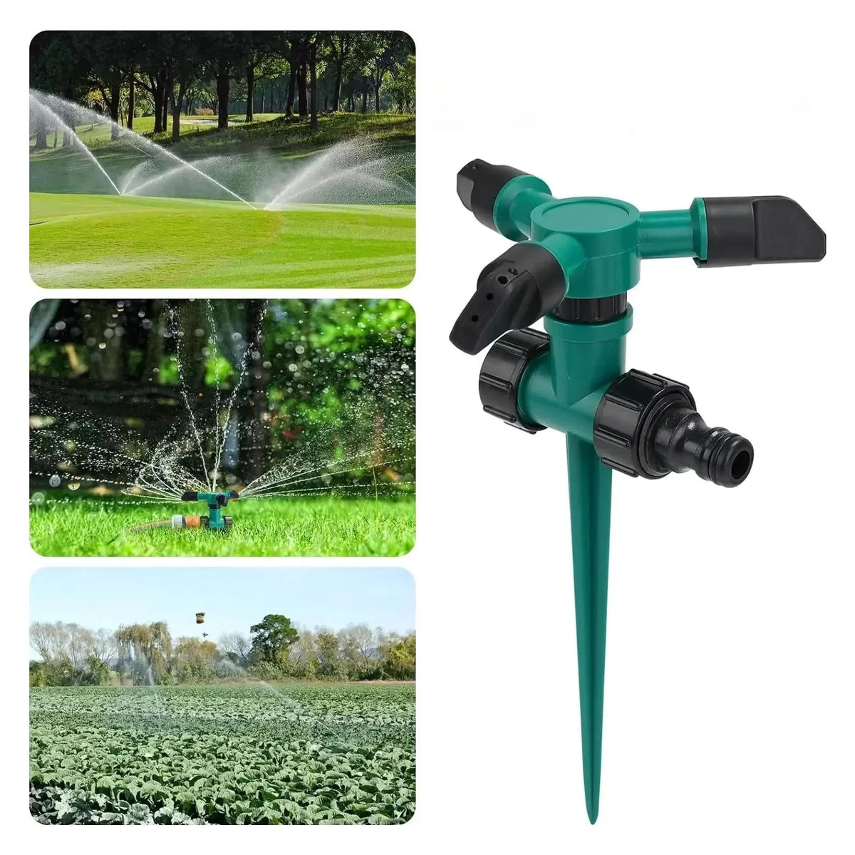 Garden Sprinkler Set 360 Degree Rotation Adjustable Nozzles Quick-Connect