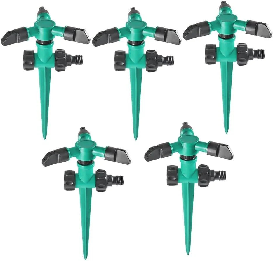 Garden Sprinkler Set 360 Degree Rotation Adjustable Nozzles Quick-Connect