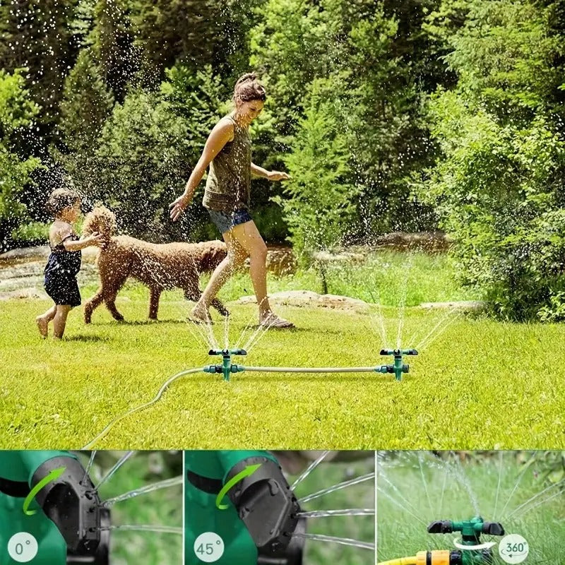 Garden Sprinkler Set 360 Degree Rotation Adjustable Nozzles Quick-Connect