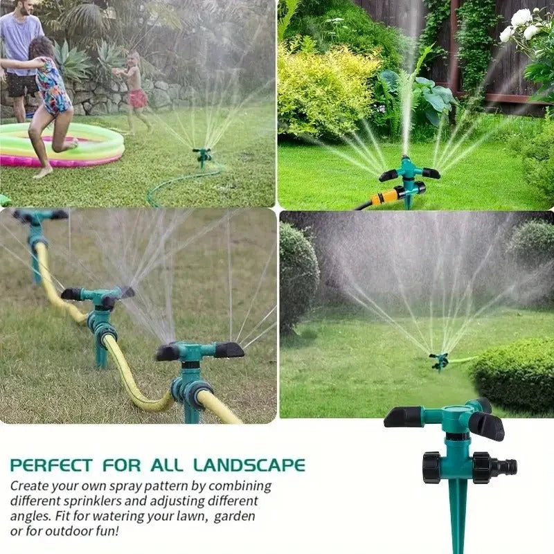 Garden Sprinkler Set 360 Degree Rotation Adjustable Nozzles Quick-Connect