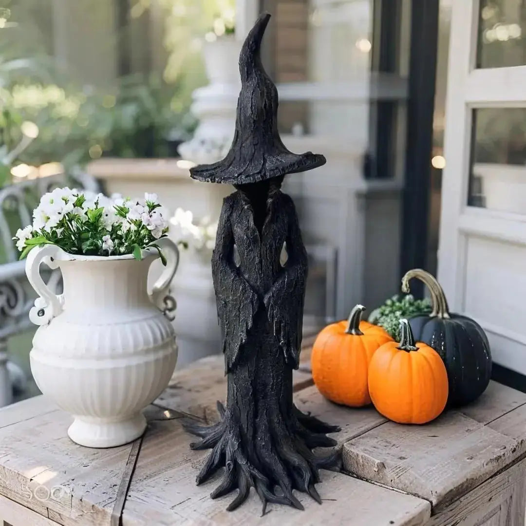 Garden Statue Witch Hand-Painted Weatherproof Resin