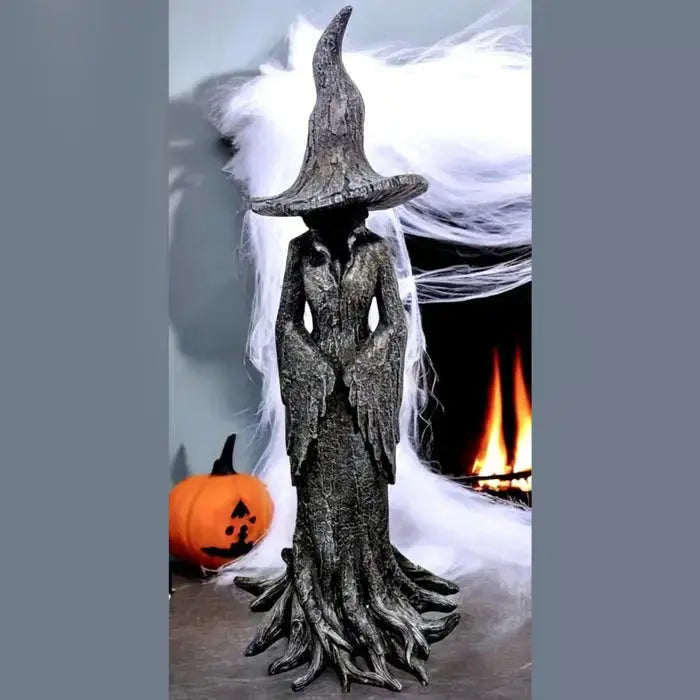 Garden Statue Witch Hand-Painted Weatherproof Resin