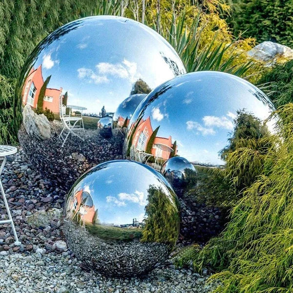 Garden Viewing Sphere Polished Mirror Stainless Steel Weather-Resistant