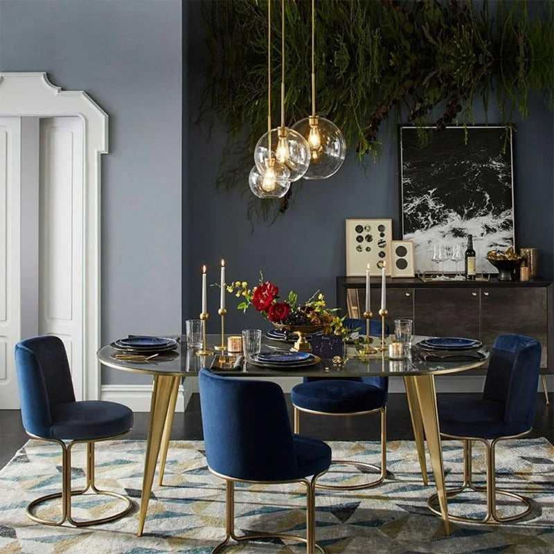 Globe Pendant Light Brass & Clear Glass Adjustable Length