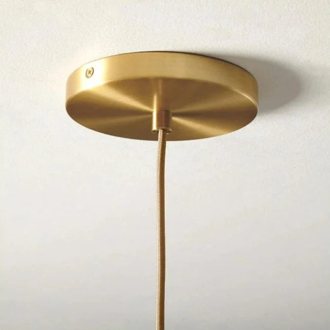 Globe Pendant Light Brass & Clear Glass Adjustable Length