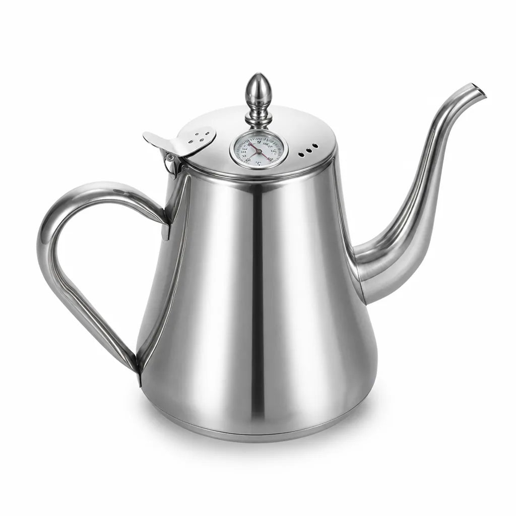 Gooseneck Kettle With Lid Thermometer (304 Stainless Steel)