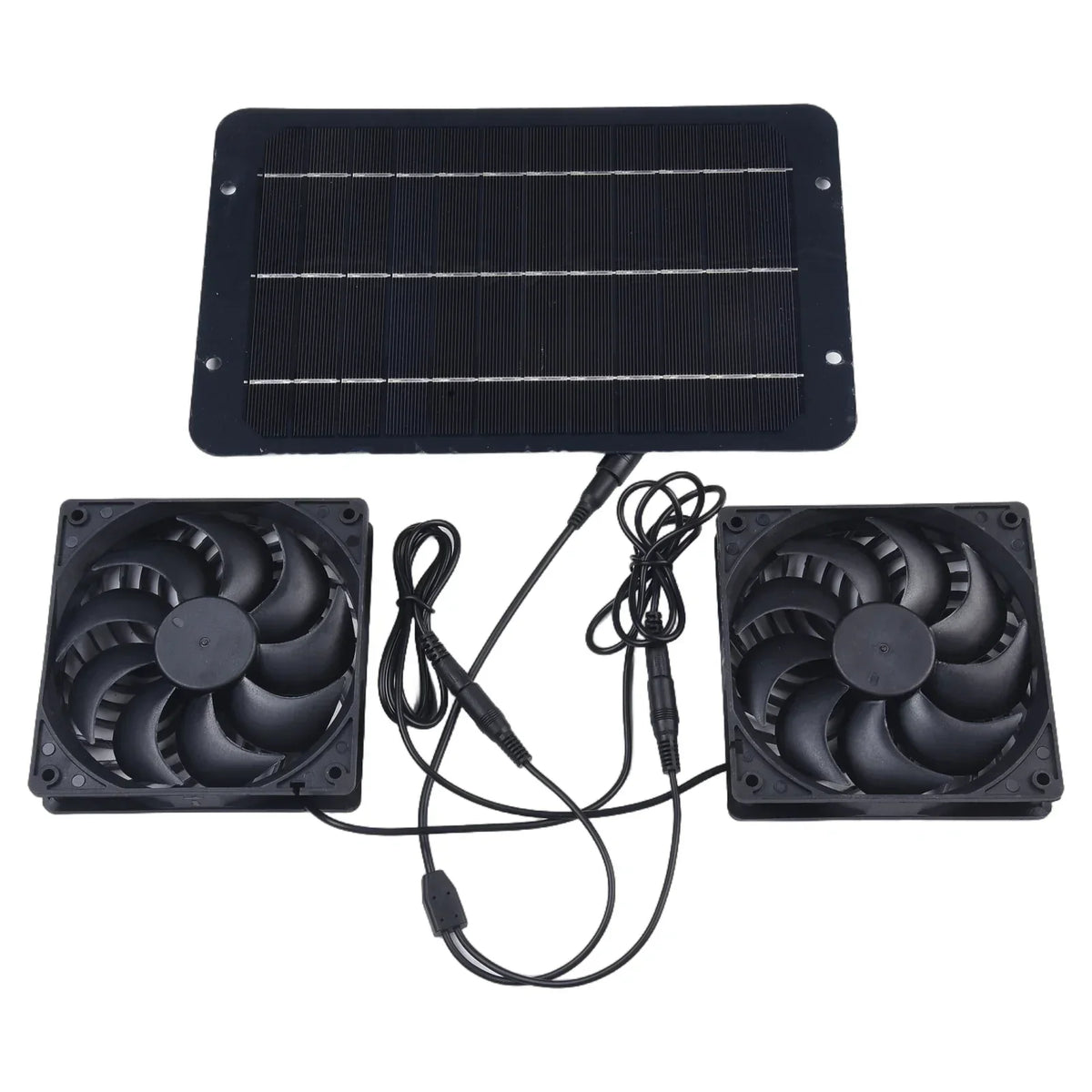 Greenhouse Ventilator Solar-Powered Dual Fans Weatherproof