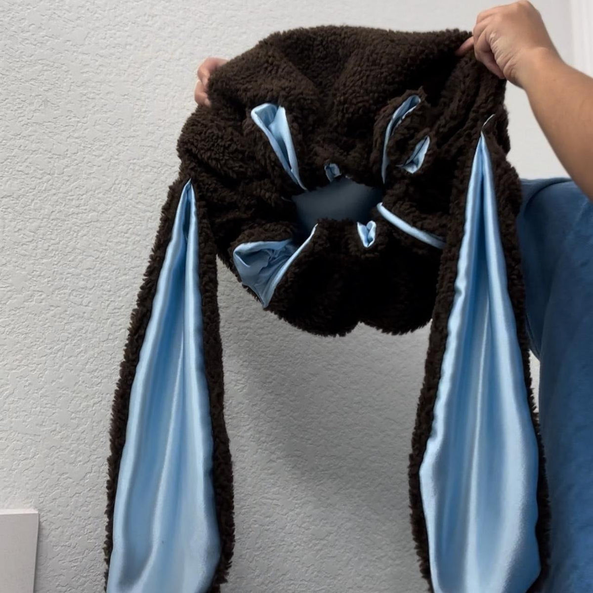 Hair Bonnet Satin-Lined & Plush Sherpa