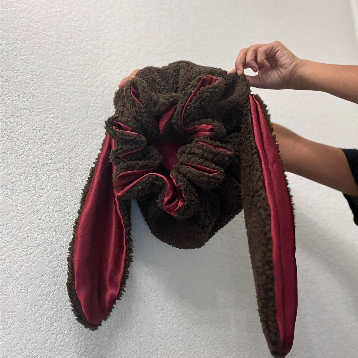 Hair Bonnet Satin-Lined & Plush Sherpa