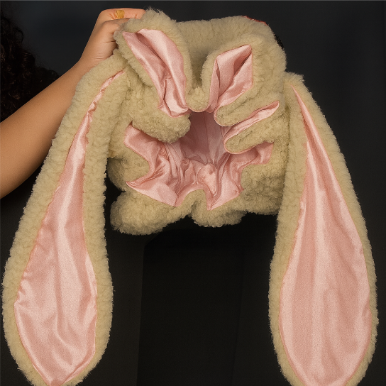 Hair Bonnet Satin-Lined & Sherpa Outer